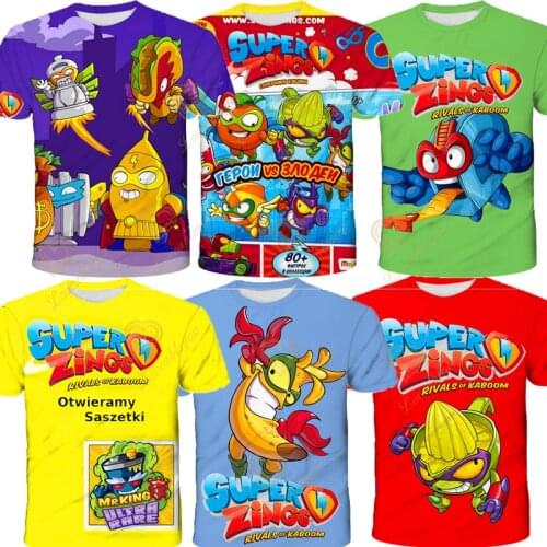 Superthings 3D Boys Super Zings Print Girls Funny T-shirts Superzing Children 2021 for Summer Clothing Kids Clothes Kinder Baby