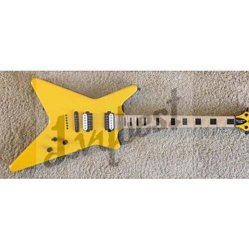 Customized body and headstock electric guitar, shape and parts installed like yellow top guitar,painting color as blue guitar