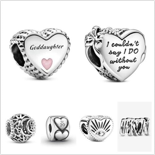 925 Sterling Silver Sun, Stars & Moon Openwork Charm Bead Fit Women Bracelet & Necklace Jewelry