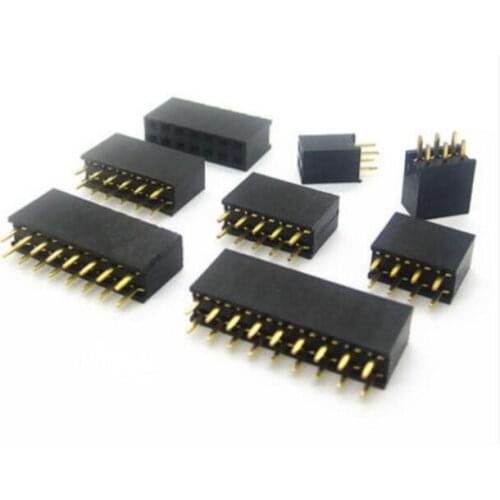 10PCS 2*2P 2*3Pin 2X4/5/6/7/8/9/10/12/15/17/18/20/25/40 Pin FeMale Pin Header Strip 2.54mm double row Strit Pin