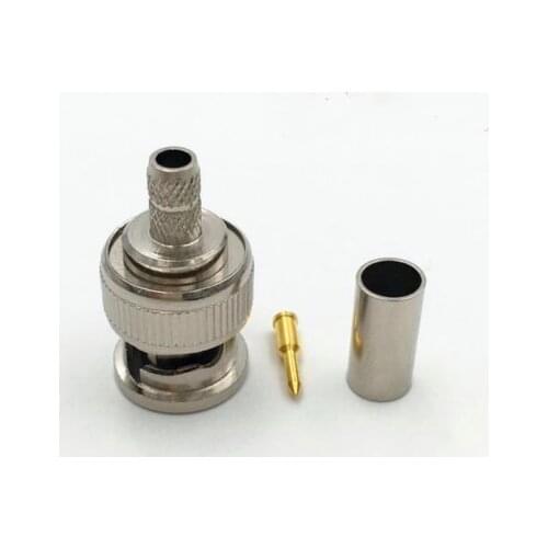 10Pcs 3 In 1 Cctv Camera Coupler Crimp Connector Bnc Male Bnc Connector To Coax Rg59 Connector Cable Accessories