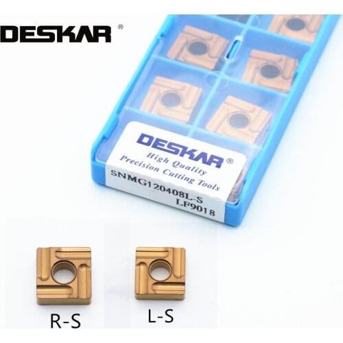 10PCS DESKAR SNMG120404R-S SNMG120404L-S SNMG120408R-S SNMF120408L-S LF9018 LF9118 LF9218 Turning Tools Carbide Inserts Lathe