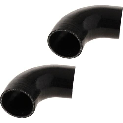 2x63mm 90Degree 4 ply Silicone Elbows Turbo Hose Racing Coupler Pipe Black