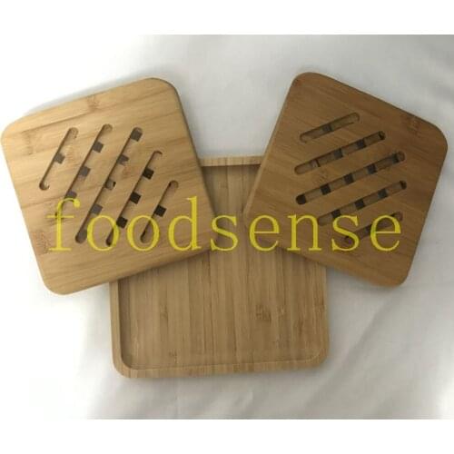 3PCS/SET Bamboo Tea Tray bamboo coaster Kitchen Tools set