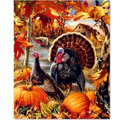 3D Diamond Embroidery Turkey pumpkin Full round square Diamond painting Cross Stitch,DIY,Mosaic,Arts & Craft,wall paper L1086