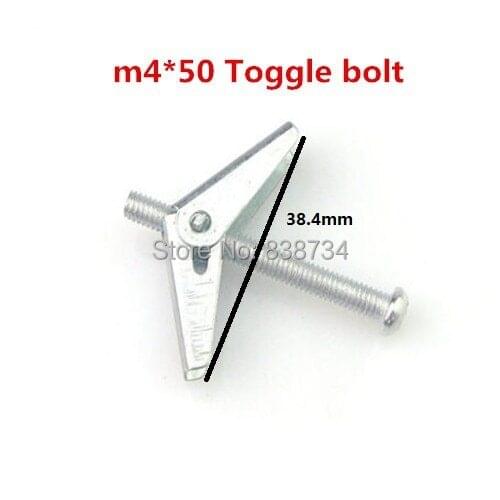 50pcs m4*50 toggle anchor with zinc plated toggle bolt