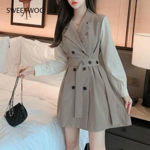 Blazer Dress Women Elegant Office Lady Party Mini Dress Female 2021 Business Casual Clothes Lady Spring Office One-piece Dress