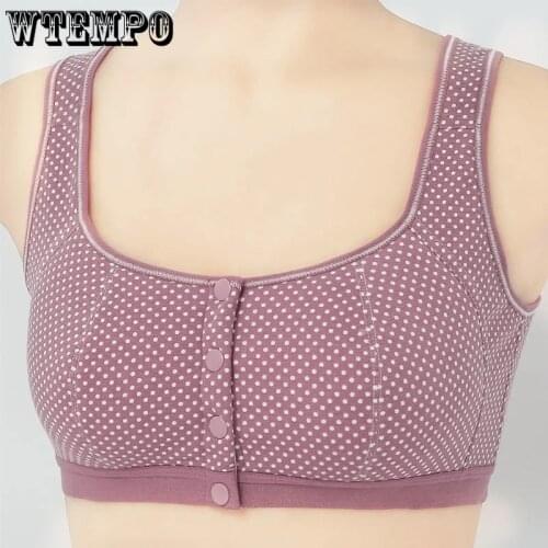 Cotton Plus Size Bras for Women Push Up Bra Front Closure Wide Straps Wireless Soft Breathable Bras 46 B C Large Breast Bralette