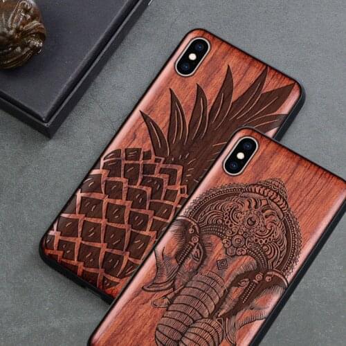 Real Wood Case For iPhone X XR XS Newest Carved Wood+TPU Frame Case for Apple iPhone XR iPhone XS Max