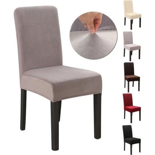 Spandex Chair Cover Seat Banquet velvet Slipcover Fox Pile Dining Stretch Cover Removable Chair Cover Dining Seat Case D30