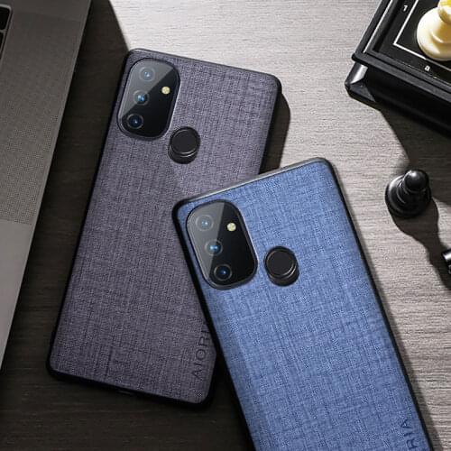 Cloth Texture Phone Case For OnePlus Nord N10 N100 Z Cover For Oneplus Nord N100 Z N10 5G Fabric Ultra-thin Canvas Silicone Case
