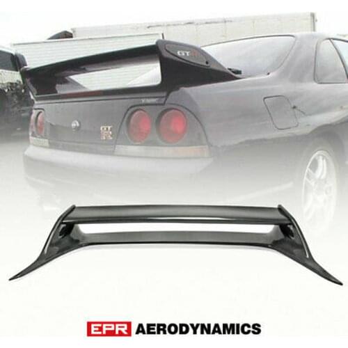 Carbon Fiber Black Glossy Finished Rear Spoiler Wing For Nissan R33 Skyline GTR OE Style Car Exterior accessories Body kits