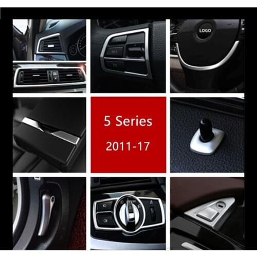 Chrome ABS Center Console Air Outlet Frame Cover Trim for BMW 5 series f10 2011-17 Car Styling Armrest Box Decoration Decals