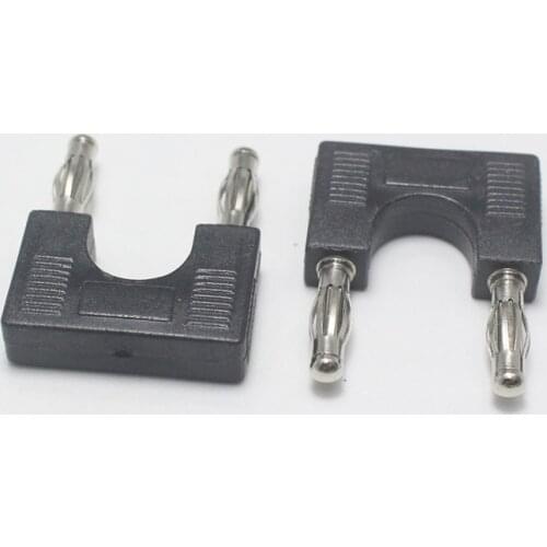 10pcs 19mm Pitch Short Circuit 2 Male to 1 Female jack Unshrouded insulated 4mm banana plug Connector 32A