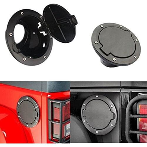 JX-LCLYL Black Fuel Filler Cover Gas Tank Cap for 07-16 Jeep Wrangler JK 2/4 Door