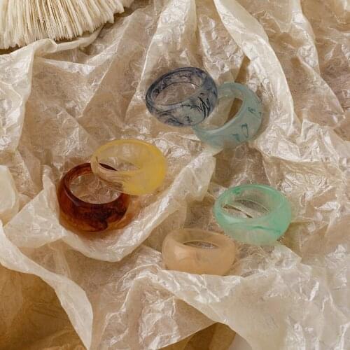 1pc Resin Ring Band Fashion Stackable Knuckle Ring Midi Ring Finger Ring For Women Girls Jewelry Accessories Party Dress Up