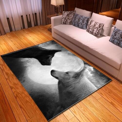Cartoon Animal Wolf 3D Print Carpets for Living Room Bedroom Area Rug Kids Play Floor Mat Child Game Crawl Carpet for Girls Room