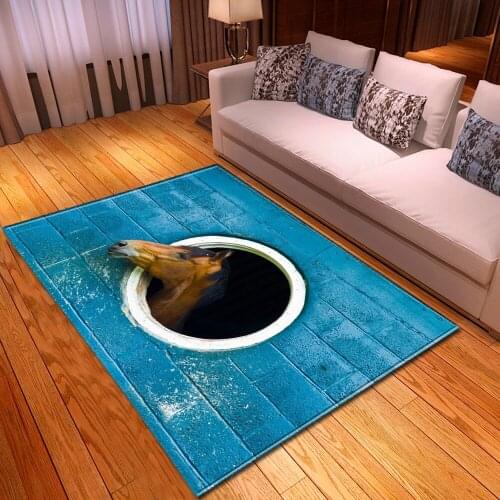 Creativity Cartoon Horse 3D Printed Carpets For Living Room Bedroom Area Rug Soft flannel Kids Room Play Antiskid Floor Mat/Rugs