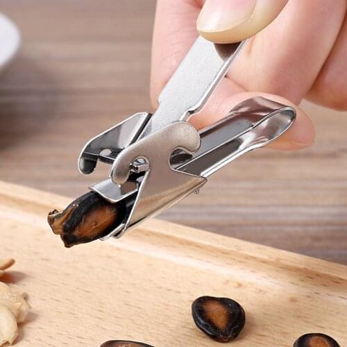 Hot Seeds Opener Sunflower Seeds Peeler Stainless Steel Nut Sheller Peanut Pincers Melon Walnut Plier Peeling Melon Seeds Tool