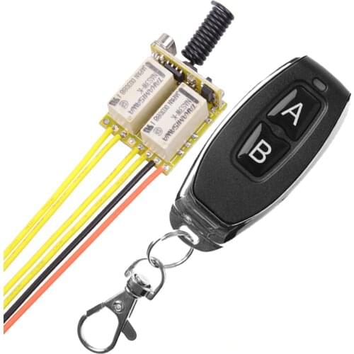Mini RF 2CH Relay 433Mhz Receiver Wireless Remote Control Learning Dot DC 4V to 24V micro switch NO COM NC Transmitter Receiver