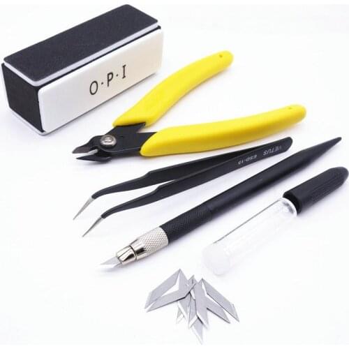Gundam Military Model Making Tools Kit Toy Tweezers Cut pliers Graver Polished Assembly Tool - 4pcs/set Nine sea