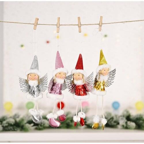1 New Year Hanging Doll Christmas Sequined Wings Girl Pendant Creative Christmas Decoration Family Party Navidad Christmas Items