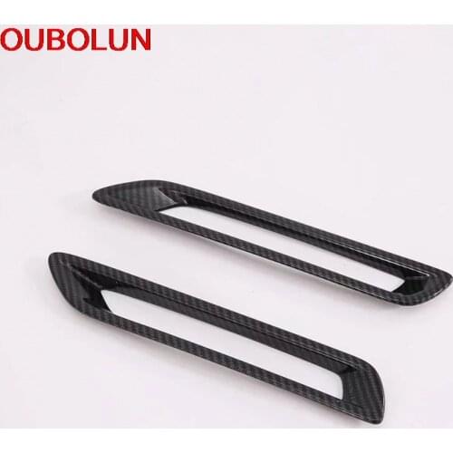 OUBOLUN For Toyota RAV4 RAV 4 2019 2020 Rear Tail Fog Light Lamp Decoration Sticker Cover Trim Exterior Accessories ABS Carbon