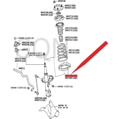 Front coil spring lower right vibration isolation pad 2001-Toy ota WIN DOM CAM RYS OLA RAC AMR YHV spring lower rubber pad