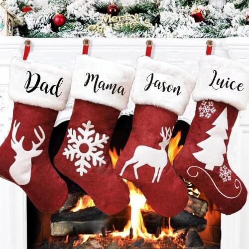 Custom Christmas Gift Stocking, Personalized New Year Christmas Gift Bag, Christmas Home Decoration, Xmas Tree Decor Ornaments