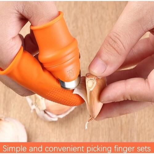 Silicone thumb cutter fruit picking vegetable separator thumb knife set finger protector garden tool kitchen cutter