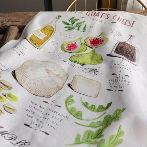 Food Recipe Tablecloth Linen Tea Napkin Food Table Mat Restaurant Decoration Hanging Towel Cover Kitchen Towel Table Cover