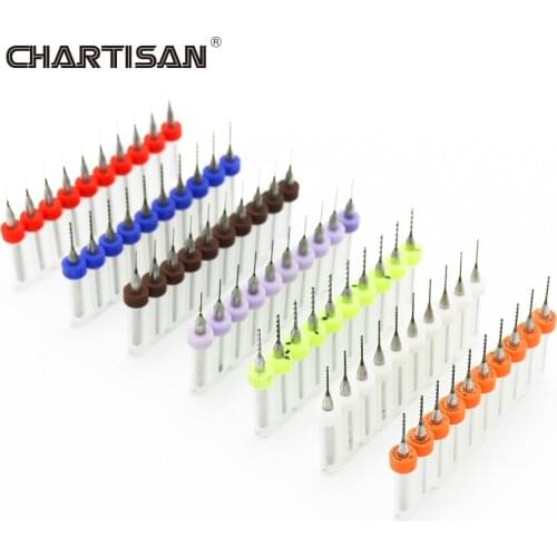 CHARTISAN 0.3-1.2mm Print Circuit Board Drill Bits, Carbide Micro Drill Bits, CNC PCB Twist Drill