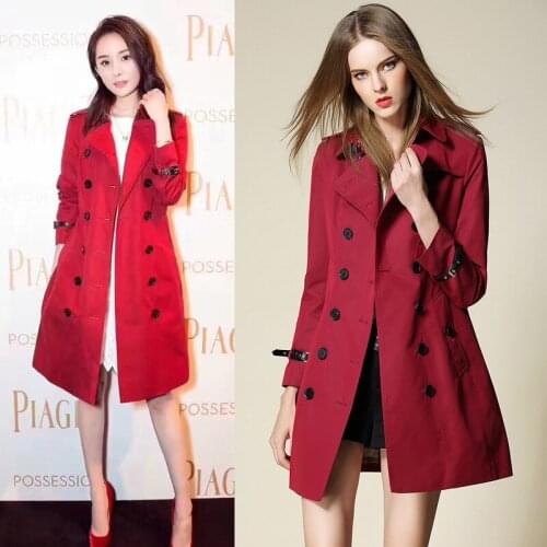 Trench coat long spring waterfall runway dust coats women 2019 plus size double breasted female ladies windbreaker rose cotton