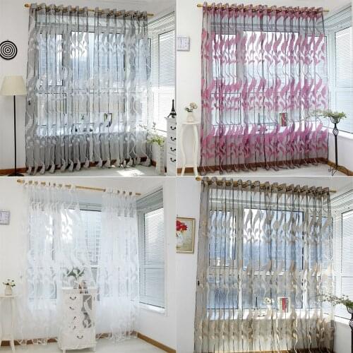 Curtains Tulle Living Room Window Kitchen Bedroom Wheat Sheer Treatment Voile Drape Valance 1Panel Fabric para la sala rideaux 2