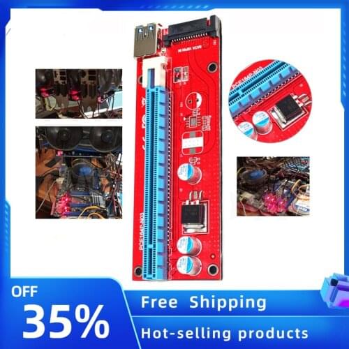 USB 3.0 164P PCI-E Express Riser Card 1x to 16x Extender Riser Card Adapter 6Pin SATA Cable For Bitcoin BTC Miner Mining