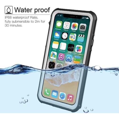 For iPhone X Waterproof case life water Shock Dirt Snow Proof Protection for iPhone X With Touch ID Case Cover