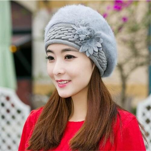 Lady Warm Bomber Hat Ear Protection Breathable Winter Thick Cap Knitting Cap Female Warm Rabbit Hat Women Thick Fur Hats
