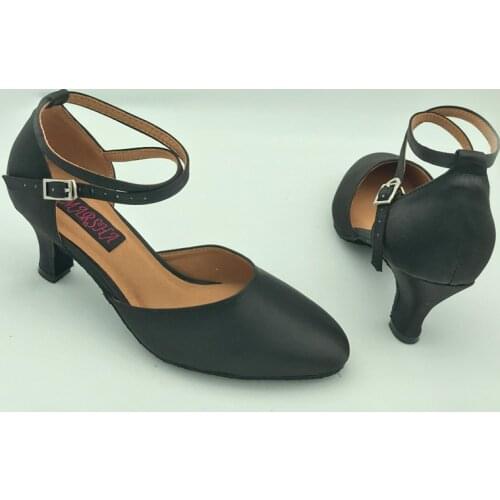 Hot Sale Ballroom Dance Shoes Salsa Dance Shoes black sheep leather for women 6603BL
