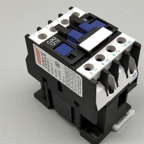 1PCS 3 Phase Motor Magnetic Contactor Relay 12A 3P 3 Pole 1NO AC 24V 110V 220 Volts 380V Coil CJX2-1210 35mm Din Rail Mounting