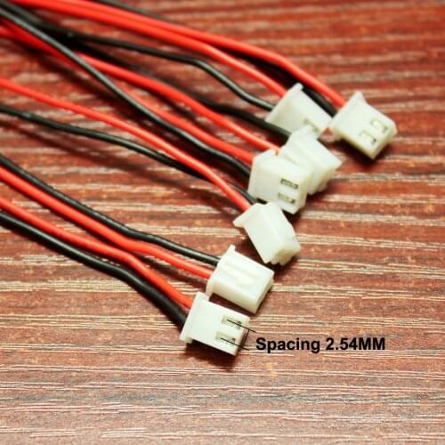 100pcs/lot LED Accessories XH Terminal Line Pitch 2.54/PH2.0mm 2Pin 2P Terminal Line 10cm 24th Cable