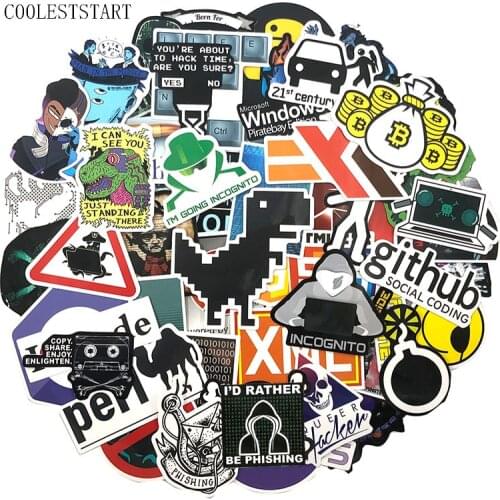 72Pcs/Pack Programmer Graffiti Stickers Hacker Programming Java For Luggage Skateboard Laptop Motorcycle PVC Sticker For Kid