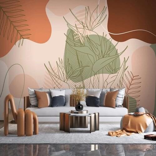 European Style Line Drawing Plant Bird Abstract Wallpaper Living Room TV Sofa Bedroom Custom Wall Murals Home Decor Background
