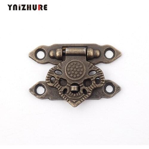 2Pcs Antique Alloy Decor Jewelry Trinket Wooden Box Hasp Clasps Latch Hook