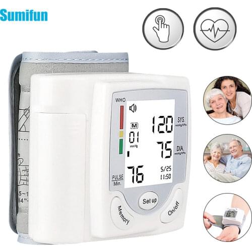 Automatic Digital Wrist Blood Pressure Monitor Sphygmomanometer Tensiometer Heart Rate Pulse Meter BP Monitor Health Care