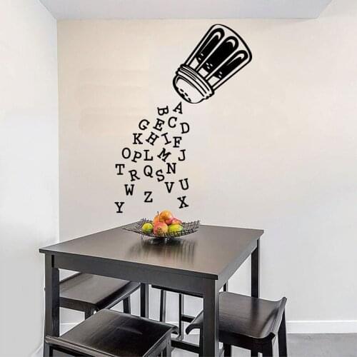 Spice jar Alphabet Wall Sticker Kitchen Cuision Alphabet ABC Spice jar Wall Decal Kids Room Bedroom Vinyl Decor