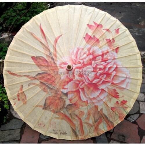 Free shipping dia 84cm chinese craft pink Blooming Peony oiled paper umbrella waterproof parasol decoration gift umbrella
