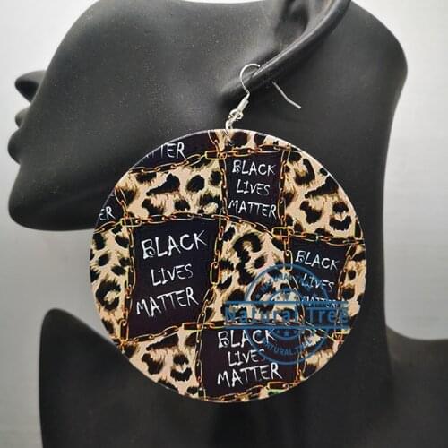Free Shipping!Earrings Black Lives Matter wooden Earrings