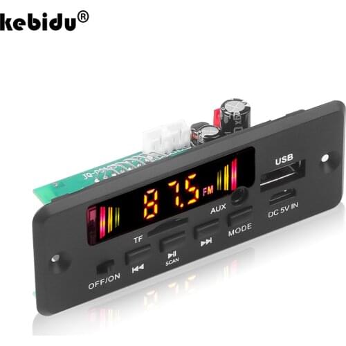 Bluetooth 5.0 Car Radio MP3 Player Decoder Board DC 5V 12V 32V Handsfree Support Recording FM TF SD Card AUX 2 x 3W Amplifier