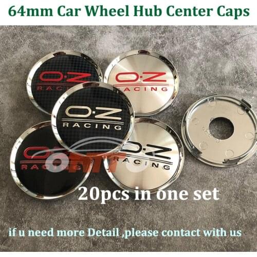 20pcs/set 64mm Car Rims Wheels Hub Center Caps Auto Hub Covers Decal Label for O.Z Racing Logo Badge Emblem Fit All Car Series