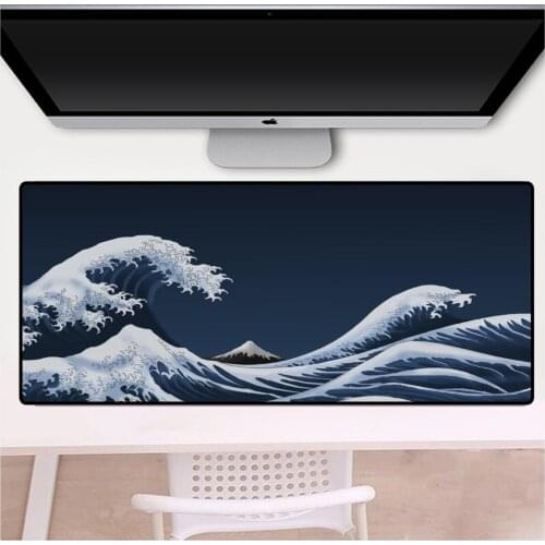 The Great Waves Of Kanagawa mouse pad gamer Japanese style computer accessories game table large rubber table mat mouse pad